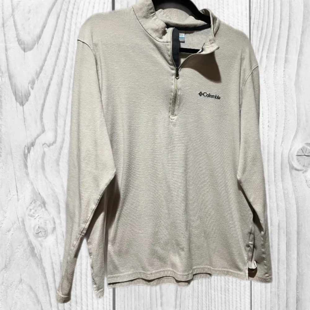 Columbia Quarter-Zip Pullover Lightweight Large Outdoor casual clean